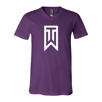 Men's Tiger Woods BELLA  CANVAS  Jersey V-Neck Tee