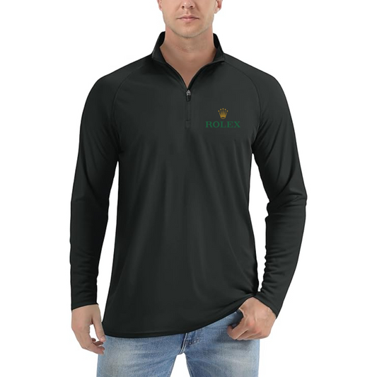 Men's Rolex Lightweight Quarter-Zip Athletic Shirt Long Sleeve Performance Wear