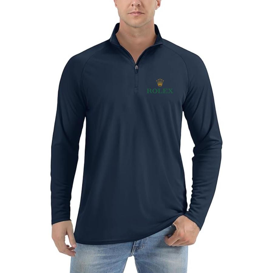 Men's Rolex Lightweight Quarter-Zip Athletic Shirt Long Sleeve Performance Wear