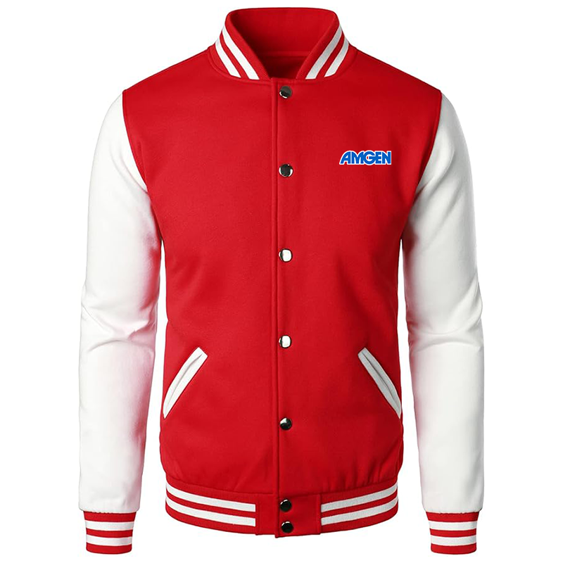 Men’s Amgen Varsity Baseball Jacket Cotton Blend Letterman Jackets
