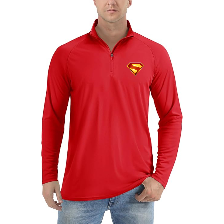 Men's Superman 2025 Lightweight Quarter-Zip Athletic Shirt Long Sleeve Performance Wear