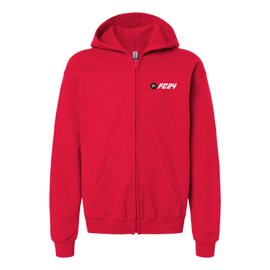 Youth's EA Sports FC 24 Gildan Heavy Blend Full-Zip Hooded Sweatshirt