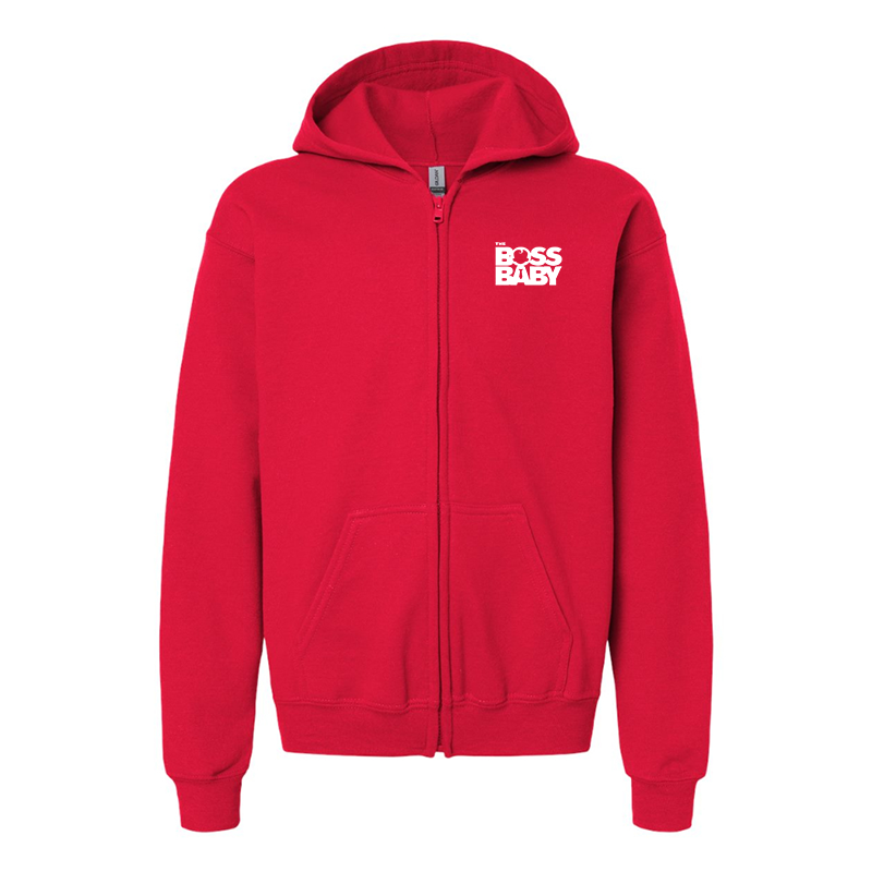 Youth's Boss Baby Gildan Heavy Blend Full-Zip Hooded Sweatshirt