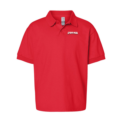 Youth's Spider Man Gildan Dry Blend Jersey Polo