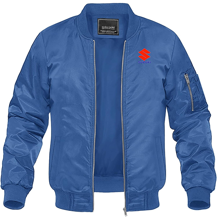 Men's Suzuki Bike Motorcycle Lightweight Bomber Jacket Windbreaker Softshell Varsity Jacket
