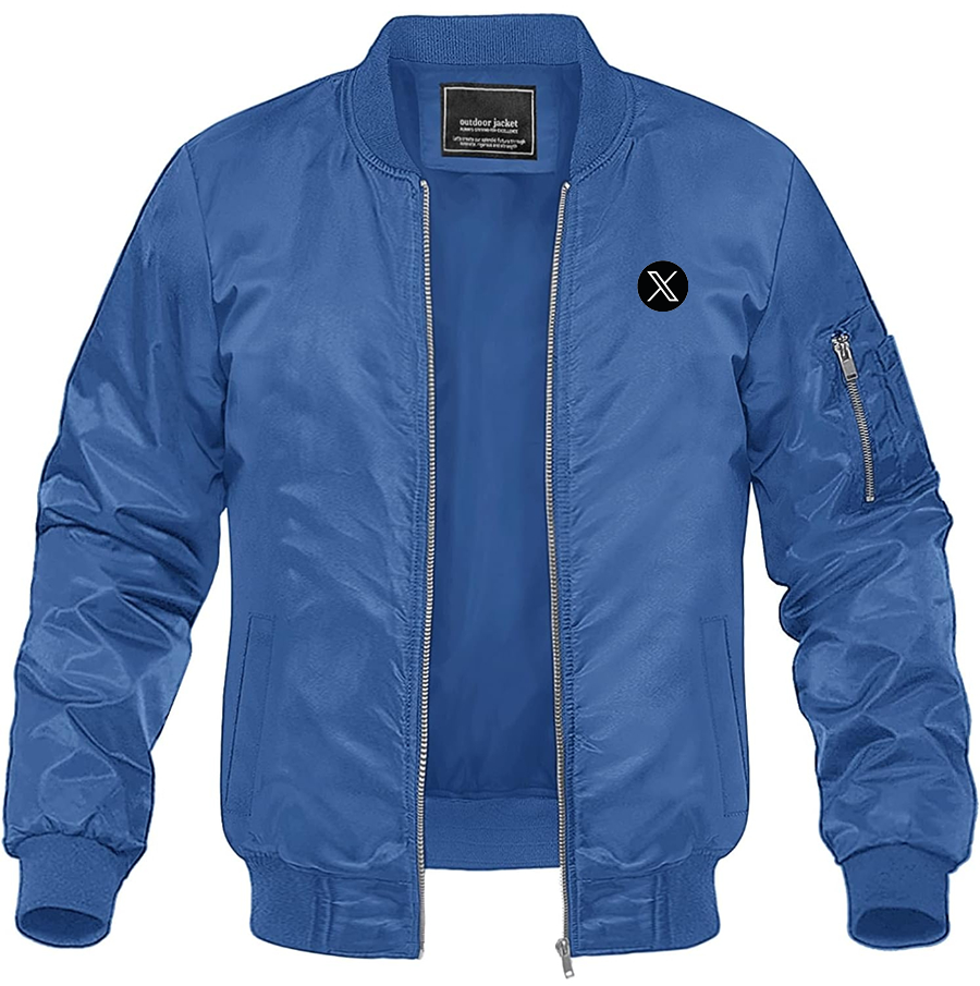 Men's Twitter X Lightweight Bomber Jacket Windbreaker Softshell Varsity Jacket