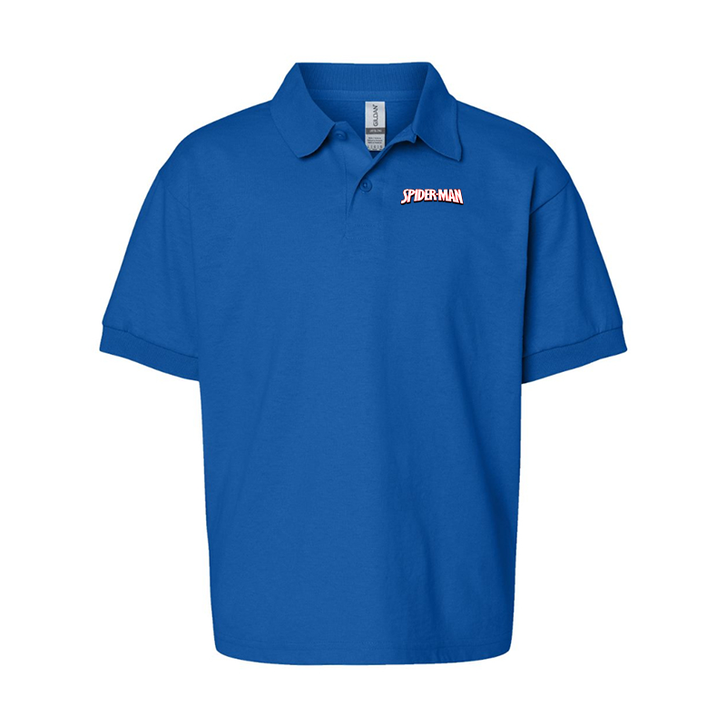 Youth's Spider Man Gildan Dry Blend Jersey Polo