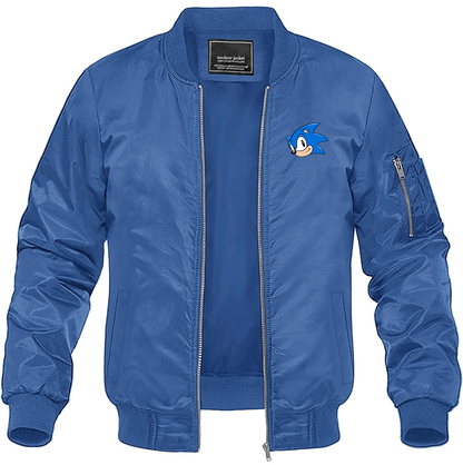Men's Sonic the Hedgehog Lightweight Bomber Jacket Windbreaker Softshell Varsity Jacket