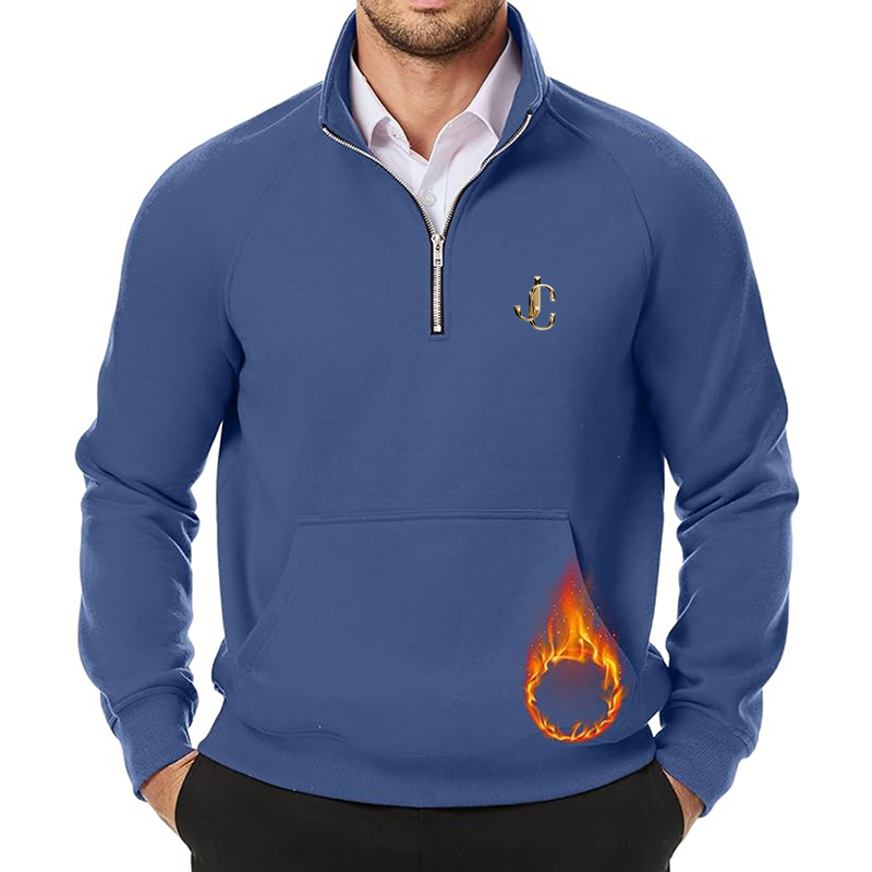 Men's Jimmy Choo JMIERR Quarter Zip Pullover Heavy Sweatshirts Warm Fleece Sweatshirt Polo