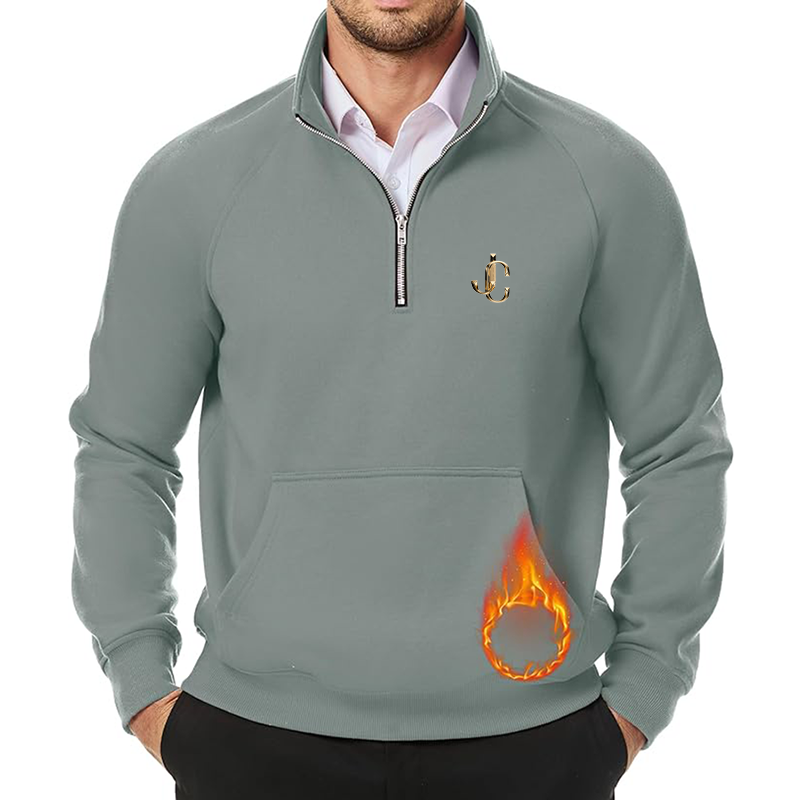 Men's Jimmy Choo JMIERR Quarter Zip Pullover Heavy Sweatshirts Warm Fleece Sweatshirt Polo