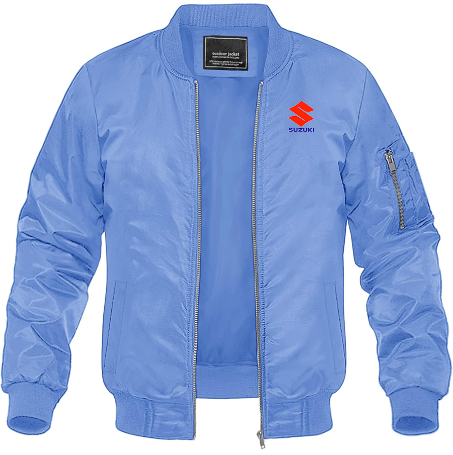 Men's Suzuki Bike Motorcycle Lightweight Bomber Jacket Windbreaker Softshell Varsity Jacket