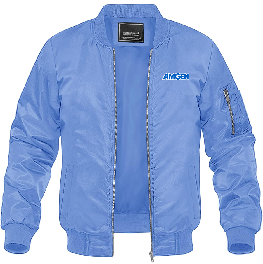 Men's Amgen Lightweight Bomber Jacket Windbreaker Softshell Varsity Jacket