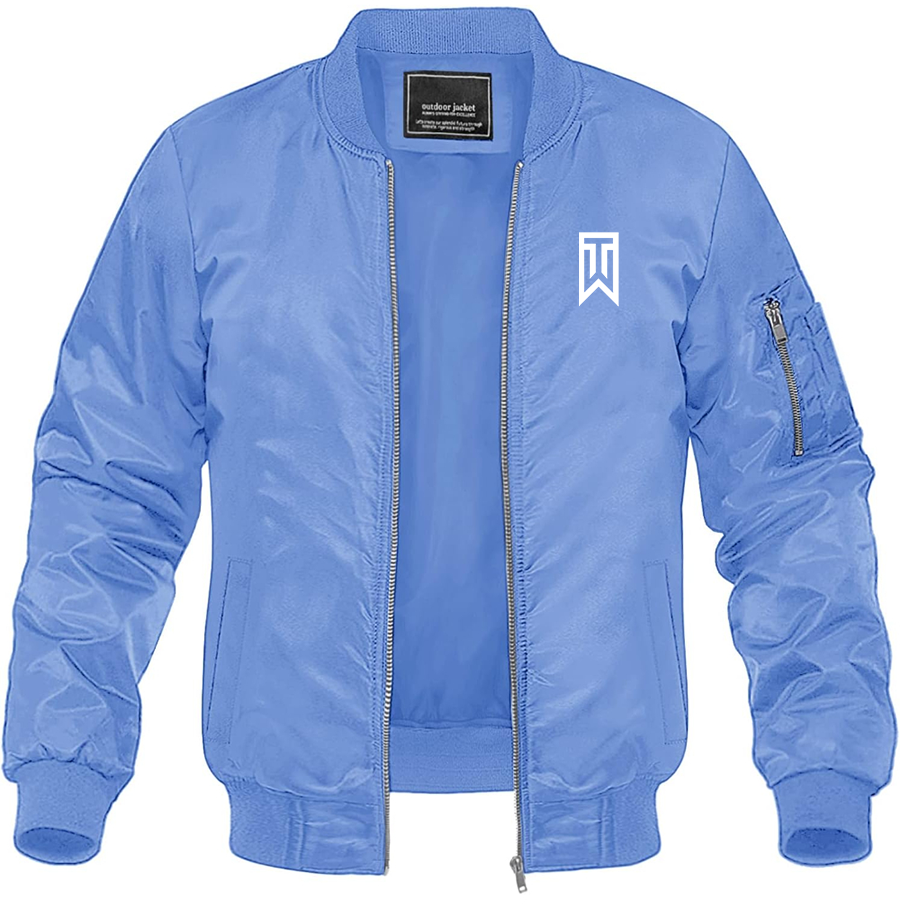 Men's Tiger Woods Lightweight Bomber Jacket Windbreaker Softshell Varsity Jacket