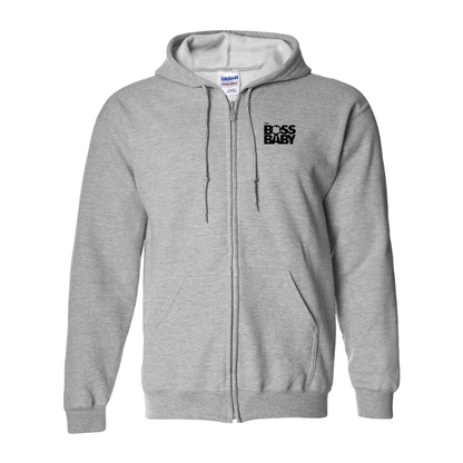 Men's Boss Baby  Gildan Heavy Blend Full-Zip Hooded Sweatshirt