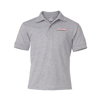 Youth's Spider Man Gildan Dry Blend Jersey Polo