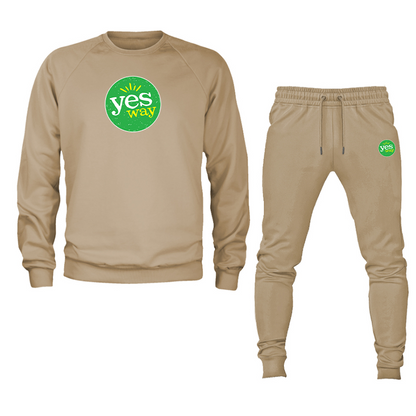 Men's Yes Way  Crewneck Sweatshirt Joggers Set