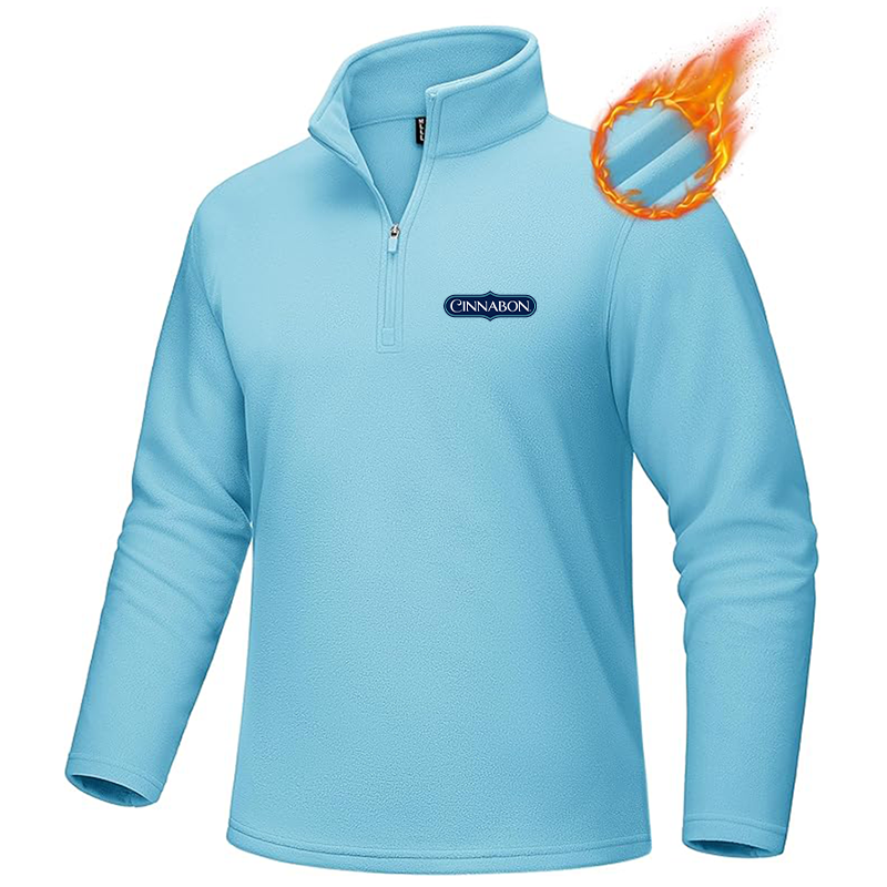 Men's Cinnabon MAGCOMSEN Quarter-Zip Pullover Polar Fleece Sweatshirt Stand Collar Long Sleeve Shirt for Men Thermal Winter Fall
