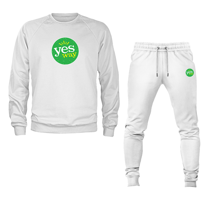 Men's Yes Way  Crewneck Sweatshirt Joggers Set