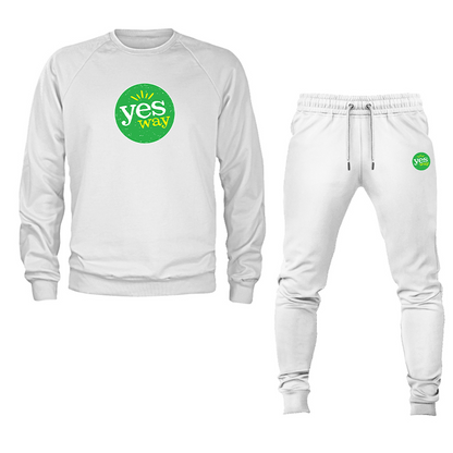 Men's Yes Way  Crewneck Sweatshirt Joggers Set