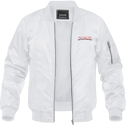 MAGNIVIT Men's Spider Man Lightweight Bomber Jacket Windbreaker Casual Fall Spring Outdoor Coat
