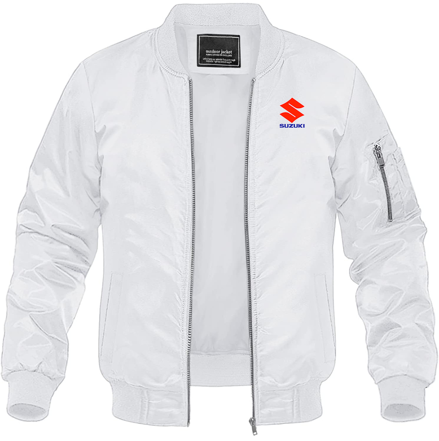 Men's Suzuki Bike Motorcycle Lightweight Bomber Jacket Windbreaker Softshell Varsity Jacket
