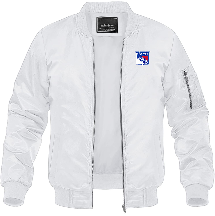Men's NHL - New York Rangers Lightweight Bomber Jacket Windbreaker Softshell Varsity Jacket
