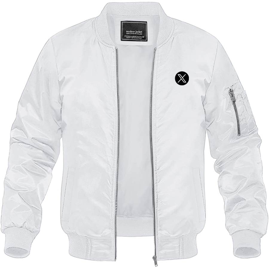 Men's Twitter X Lightweight Bomber Jacket Windbreaker Softshell Varsity Jacket