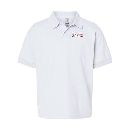 Youth's Spider Man Gildan Dry Blend Jersey Polo