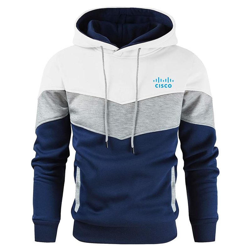 Men's Cisco Gesean Novelty Color Block Pullover Fleece Hoodie Long Sleeve Casual Sweatshirt with Pocket