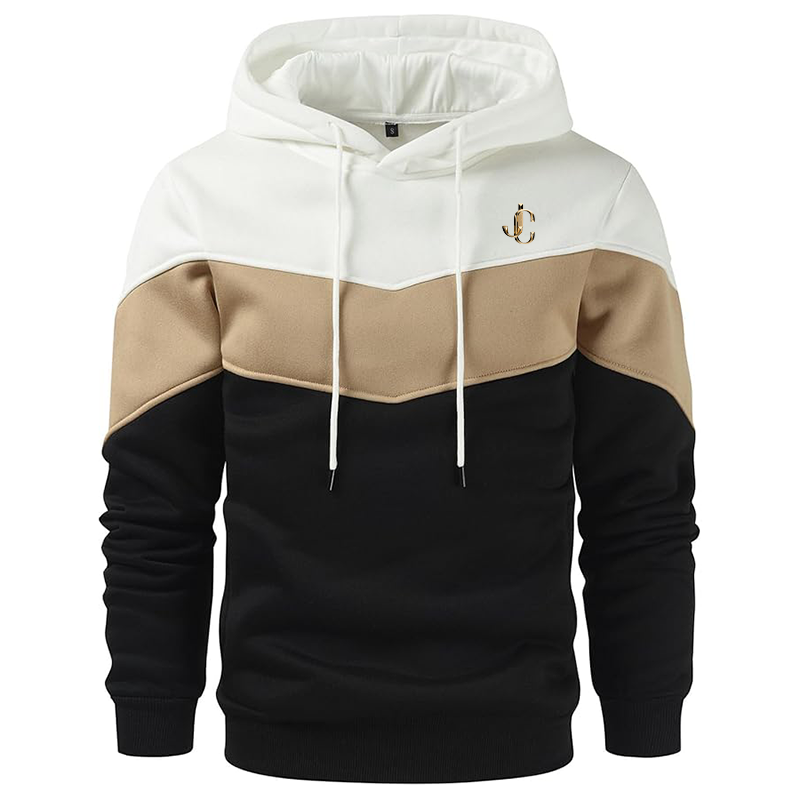 Men's  Jimmy Choo  Gesean Novelty Color Block Pullover Fleece Hoodie Long Sleeve Casual Sweatshirt with Pocket