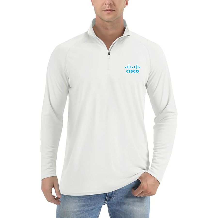 Men's Cisco Lightweight Quarter-Zip Athletic Shirt Long Sleeve Performance Wear