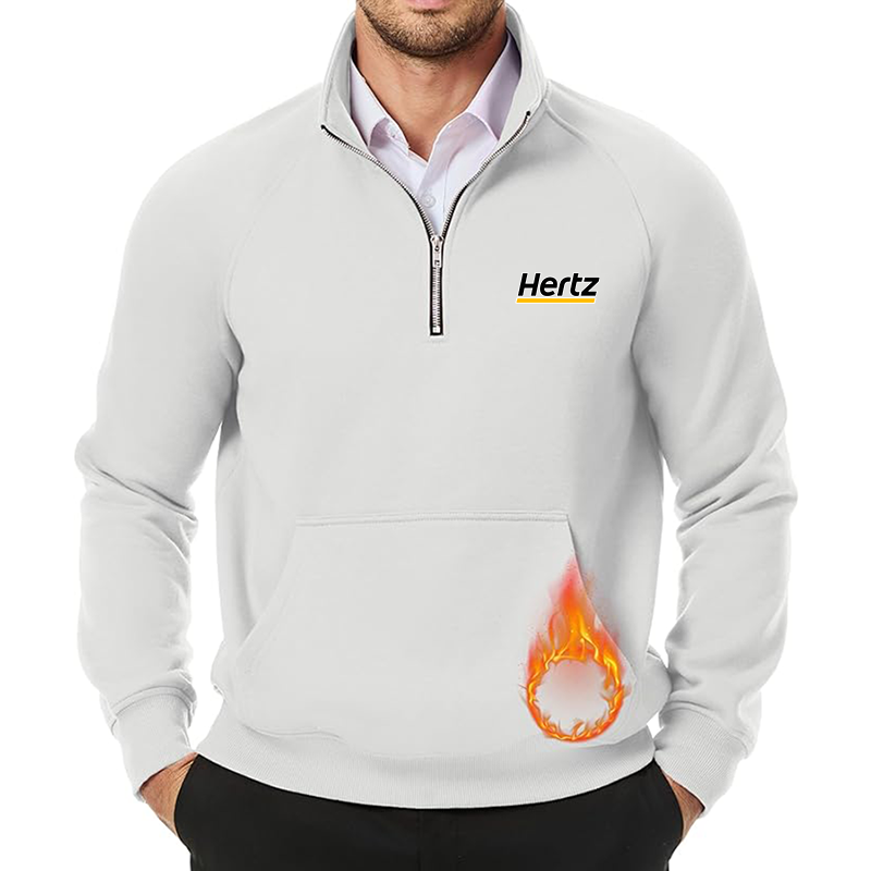 Men's Hertz JMIERR Quarter Zip Pullover Heavy Sweatshirts Warm Fleece Sweatshirt Polo