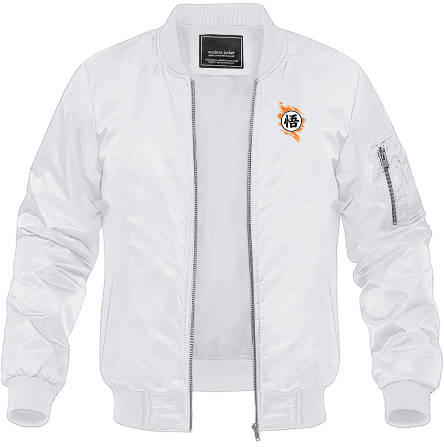 Men's Dragon Ball Z Goku Lightweight Bomber Jacket Windbreaker Softshell Varsity Jacket