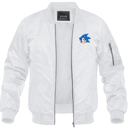 Men's Sonic the Hedgehog Lightweight Bomber Jacket Windbreaker Softshell Varsity Jacket