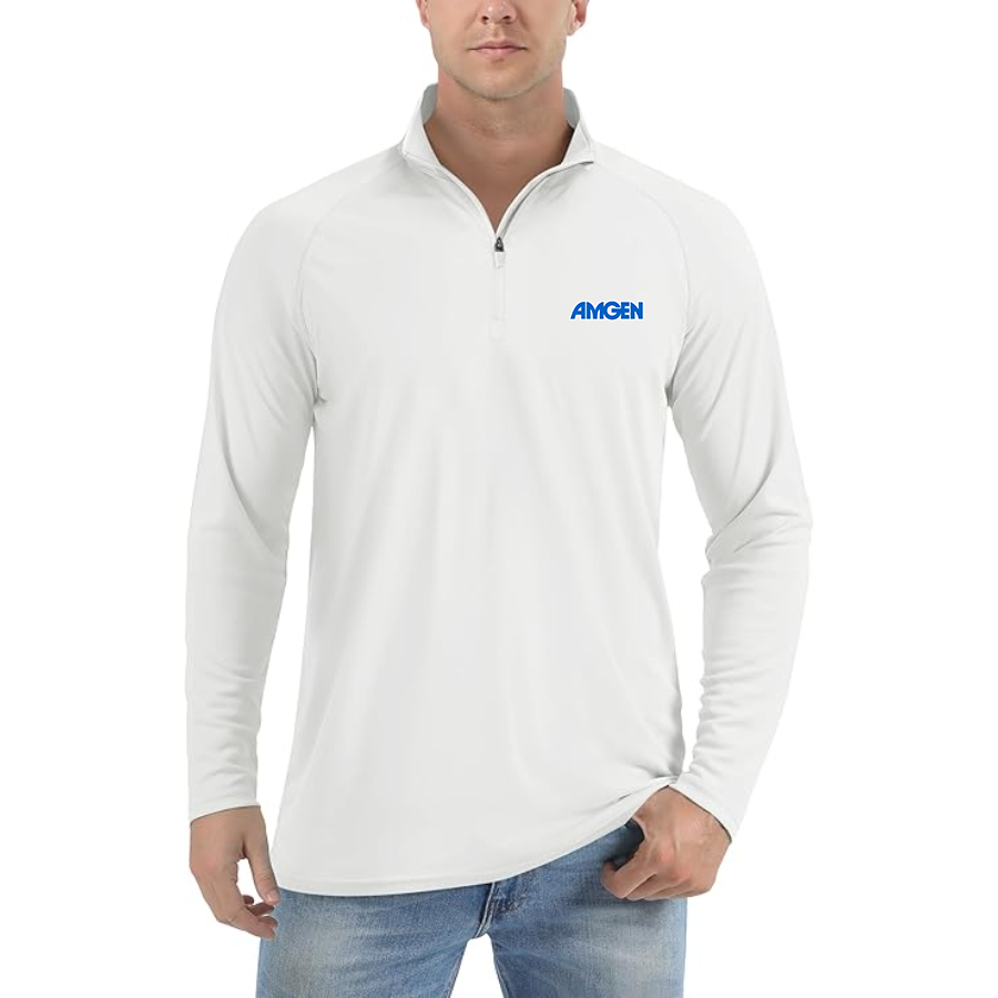 Men's Amgen Lightweight Quarter-Zip Athletic Shirt Long Sleeve Performance Wear