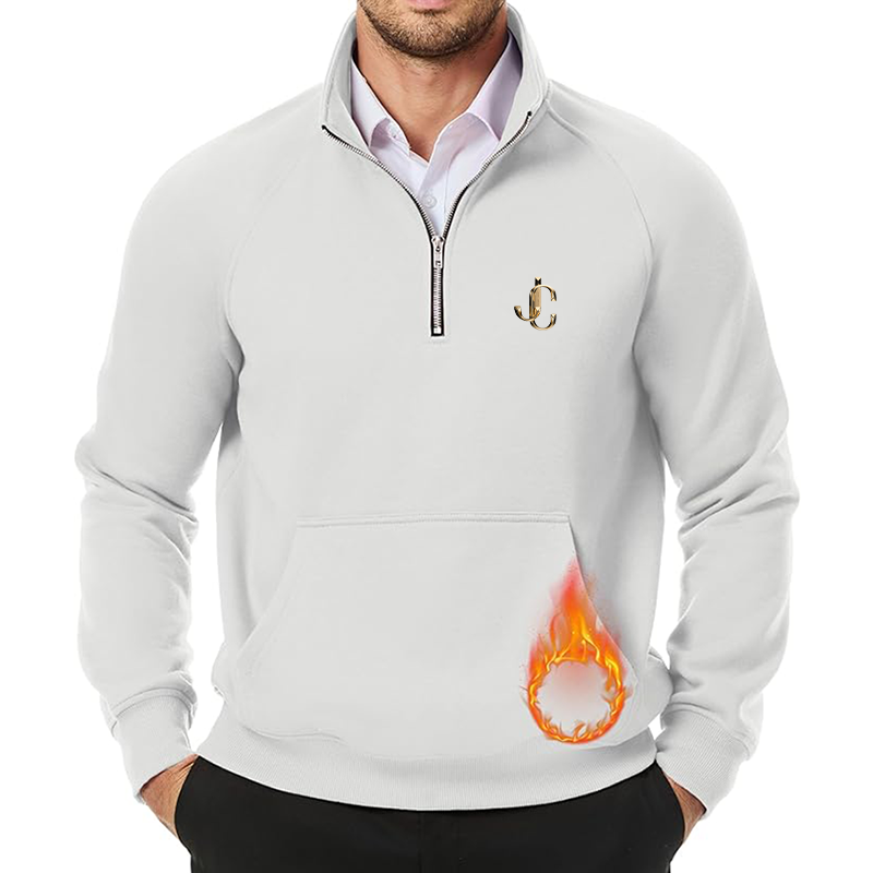 Men's Jimmy Choo JMIERR Quarter Zip Pullover Heavy Sweatshirts Warm Fleece Sweatshirt Polo