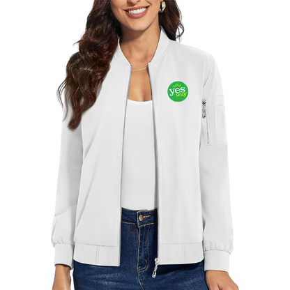 Women's Yes Way  Premium Bomber Jacket with Polished Detailing and Functional Sleeve Pocket Modern Luxury Outerwear