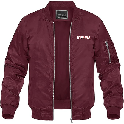 MAGNIVIT Men's Spider Man Lightweight Bomber Jacket Windbreaker Casual Fall Spring Outdoor Coat