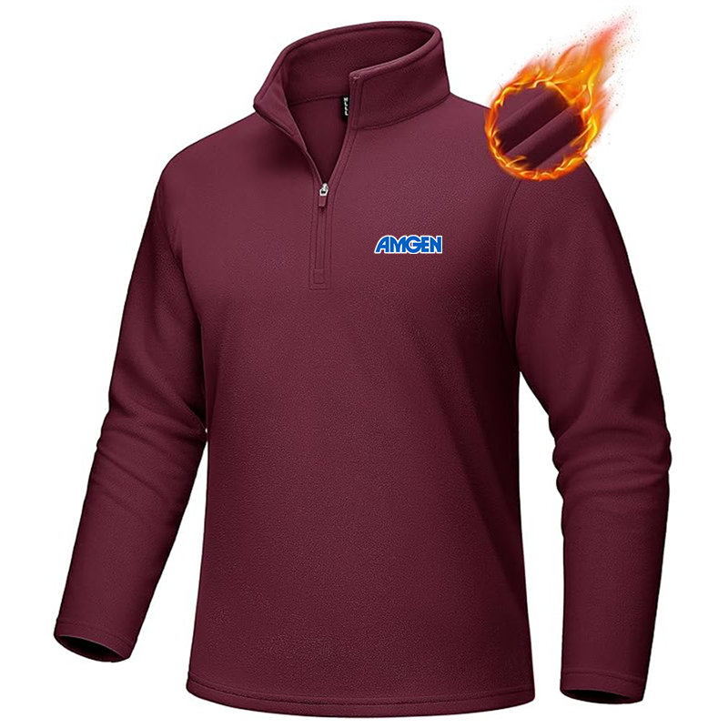 Men's Amgen MAGCOMSEN Quarter-Zip Pullover Polar Fleece Sweatshirt Stand Collar Long Sleeve Shirt for Men Thermal Winter Fall