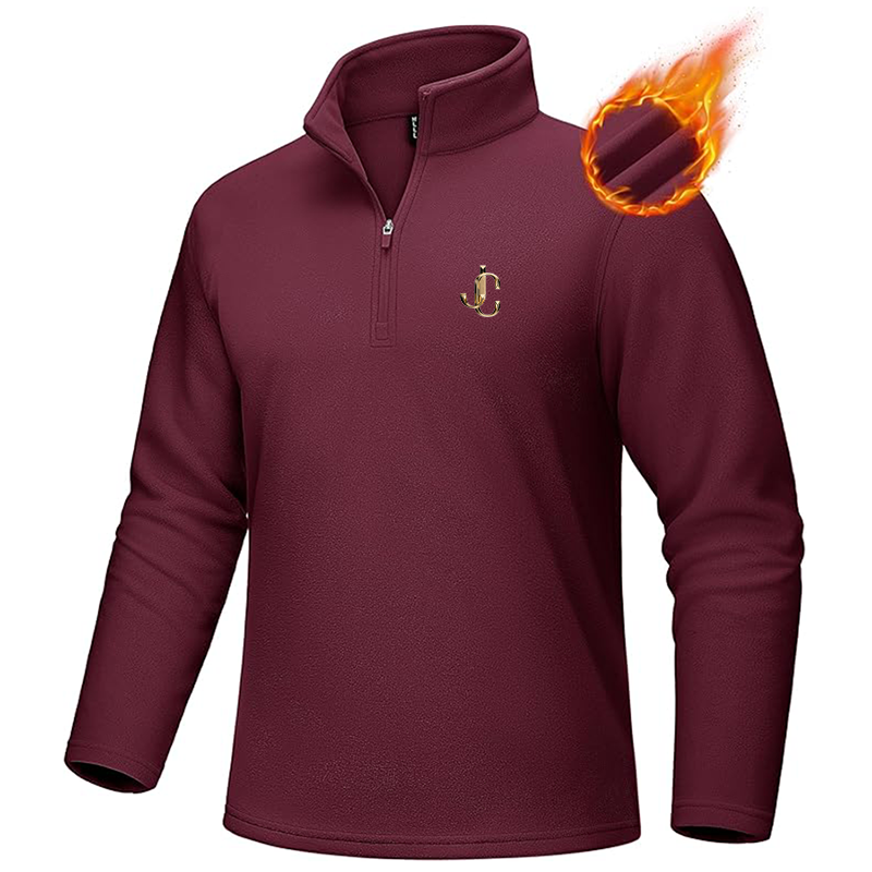 Men's Jimmy Choo  MAGCOMSEN Quarter-Zip Pullover Polar Fleece Sweatshirt Stand Collar Long Sleeve Shirt for Men Thermal Winter Fall