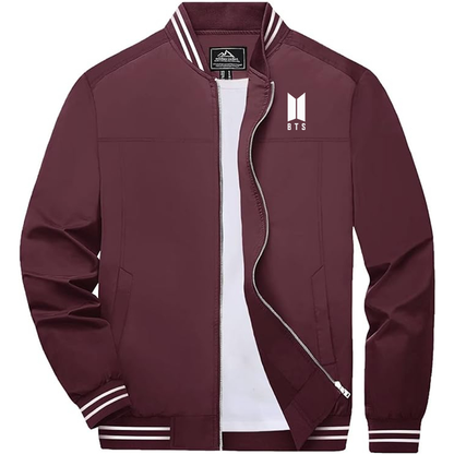 Men's BTS  Boladeci  Bomber Jackets Lightweight Water Resistant Breathable Spring Fall Full Zip Thin Windbreaker Light Jackets
