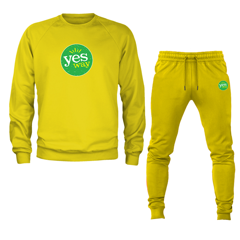 Men's Yes Way  Crewneck Sweatshirt Joggers Set