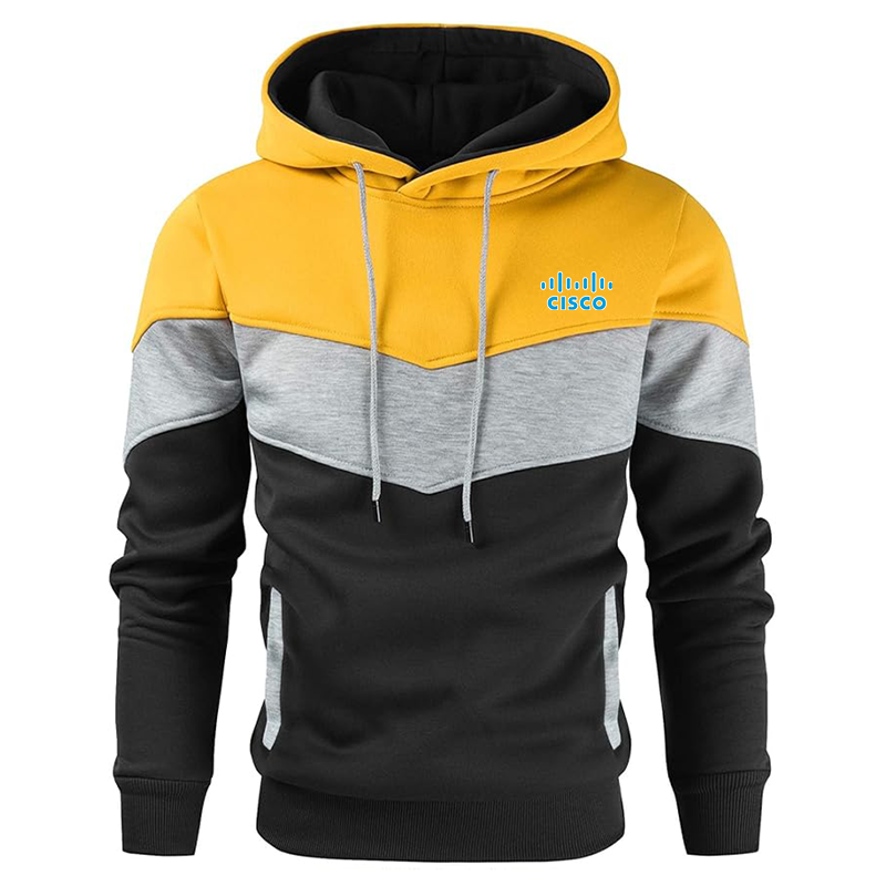 Men's Cisco Gesean Novelty Color Block Pullover Fleece Hoodie Long Sleeve Casual Sweatshirt with Pocket