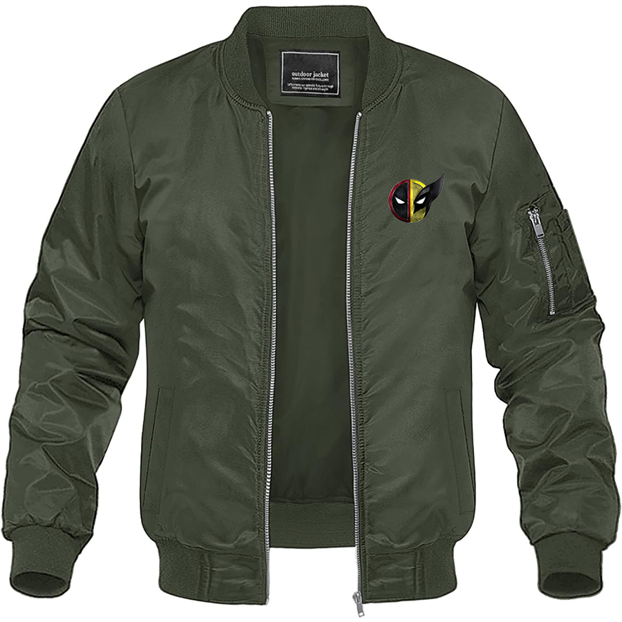 Men's Deadpool & Wolverine Lightweight Bomber Jacket Windbreaker Softshell Varsity Jacket Coat