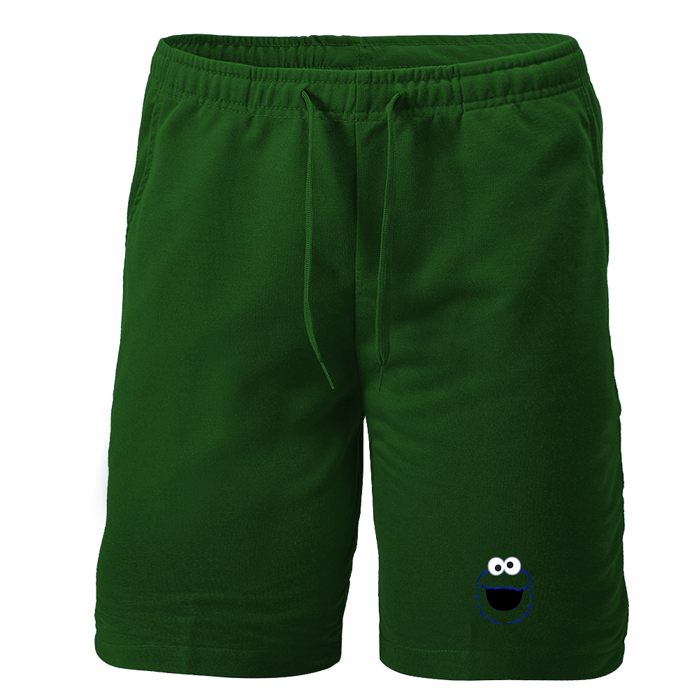 Men's Sesame Street Cookie Monster face Athletic Fleece Shorts