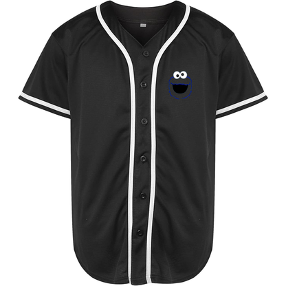 Men's Sesame Street Cookie Monster face Baseball Jersey