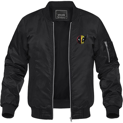 Men's Deadpool & Wolverine Lightweight Bomber Jacket Windbreaker Softshell Varsity Jacket Coat
