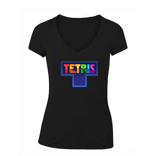 Women's  Tetris V Neck T-Shirt