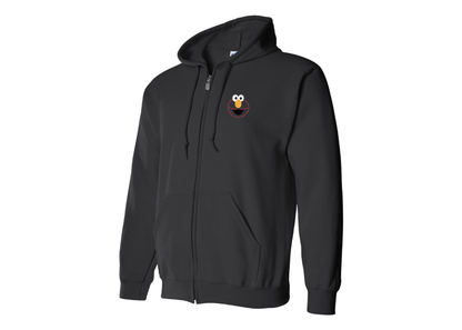 Men's Sesame Street Elmo Face Zipper  Hoodie