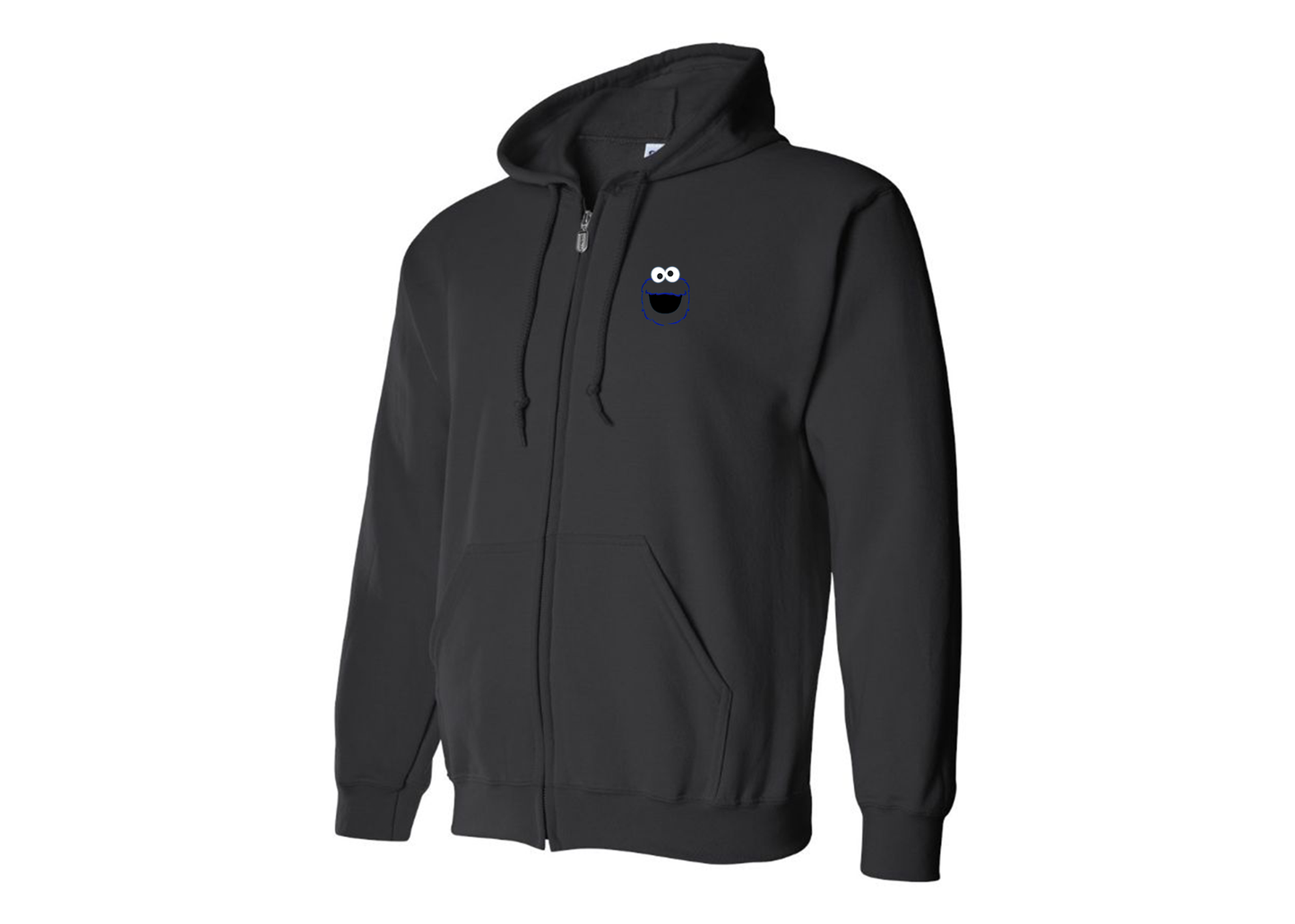 Men's Sesame Street Cookie Monster face Zipper  Hoodie